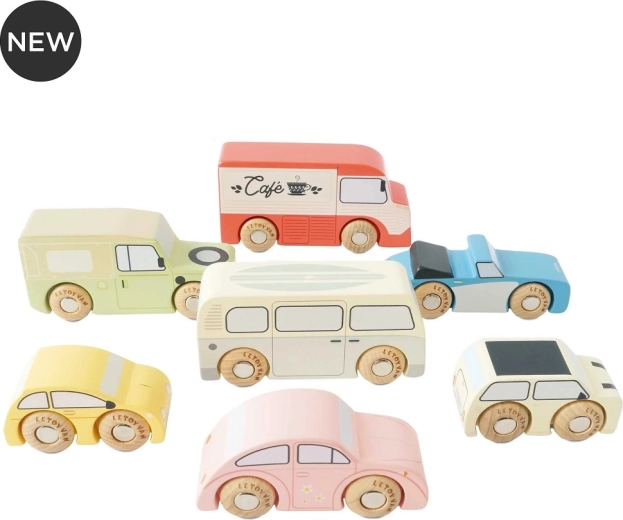 Sæt med træbiler i vintage-stil fra Le Toy Van