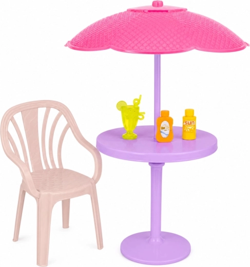 Havesæt med parasol til leg udenfor