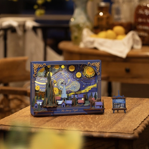 Lagvis 3D-scene med dekorativ stander