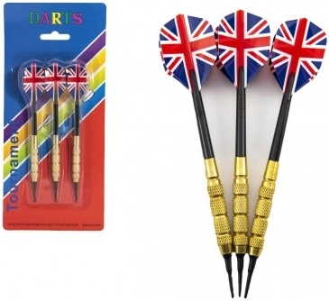Kastespil dartpile med USA-flag, 15 cm, plastikspidser, sæt med 3 stk