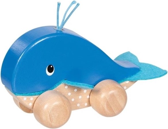 Goki hvalen Finnie på hjul