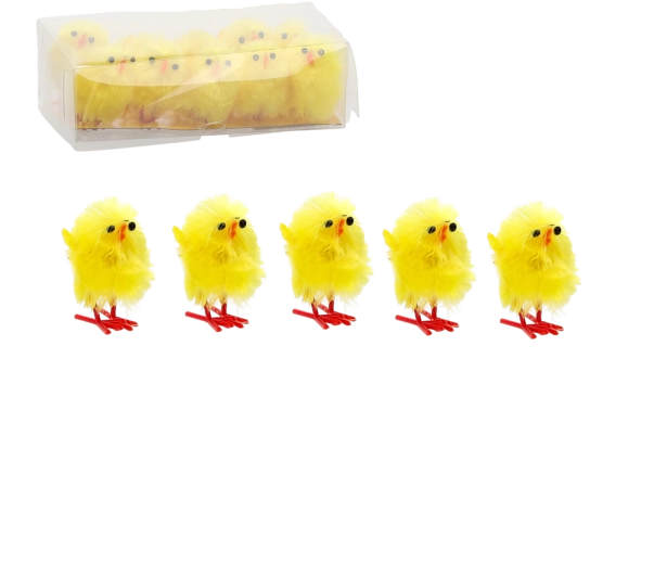 Sæt med påske gule kyllinger 10 stk.