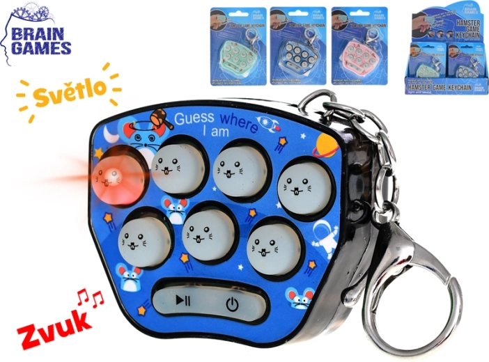 Brain Games nøglering med hamster – interaktivt spil for hukommelse og reaktion
