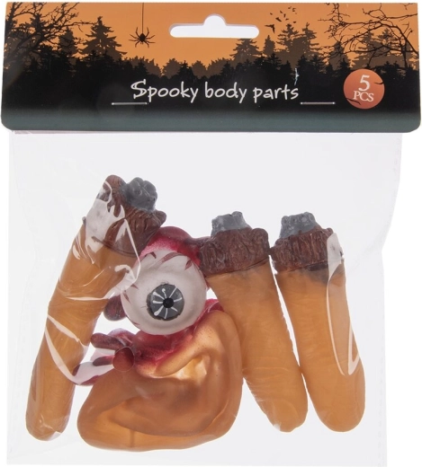 Halloween-dekorationer i plast (UH), sæt med 5 stk.