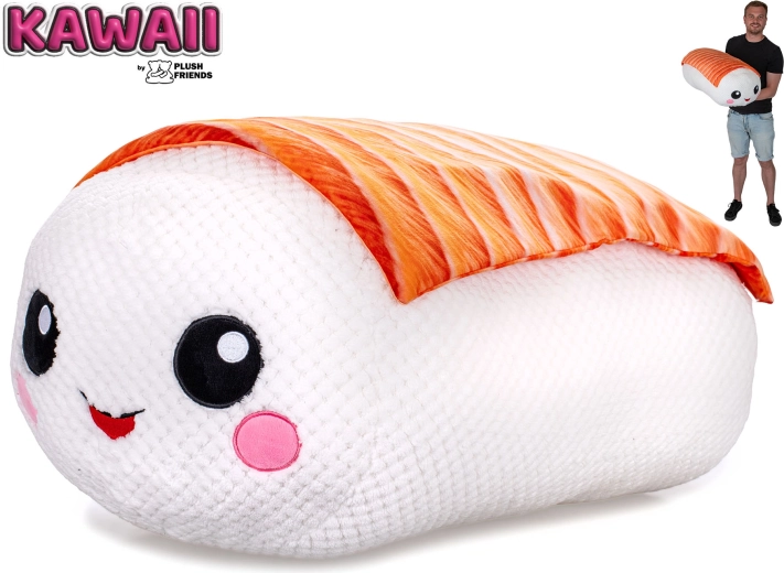 Plush Friends Kawaii plys-sushi nigiri laks 60 cm