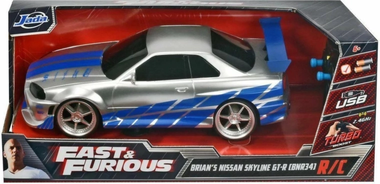RC-model Nissan Skyline GT-R R34 1:16 – Fast & Furious fra Jada Toys
