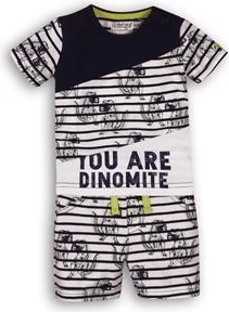 Børnesæt DIRKJE Dinomite, marineblå/hvid