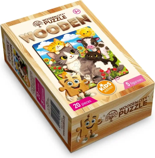 WOODEN CITY træpuslespil katteeng 20 brikker