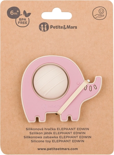 Petite&Mars silikonebidering og legetøj Elefanten Edwin Dusty Rose