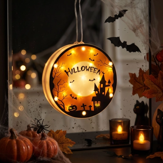 Halloween 3D dekorations-LED-lampe på batteri