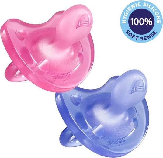 Chicco sut Physio Soft i helsilikone til piger 16–36 mdr., 2 stk.