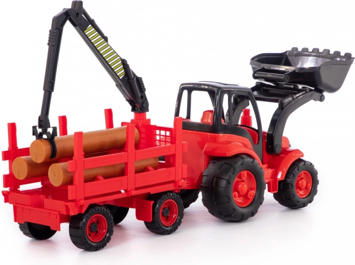 Tømmertrailer med kran