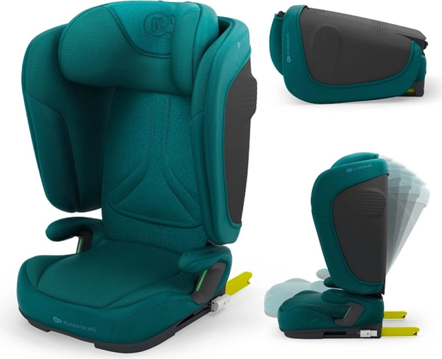Kinderkraft sammenklappeligt autostol Unity 2 i-Size 100–150 cm grøn