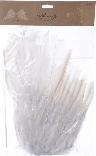 Hvide englevinger af fjer 53 × 37 cm