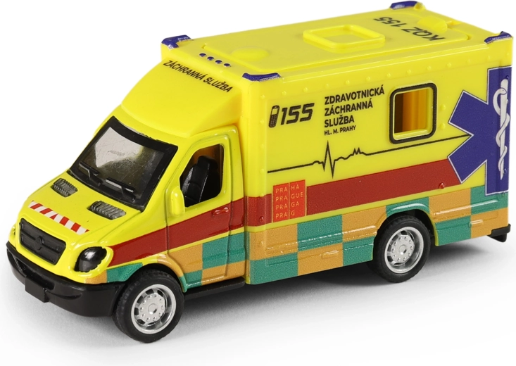 Metalambulance Zdravhedsberedskab Prag 10 cm med pullback-motor