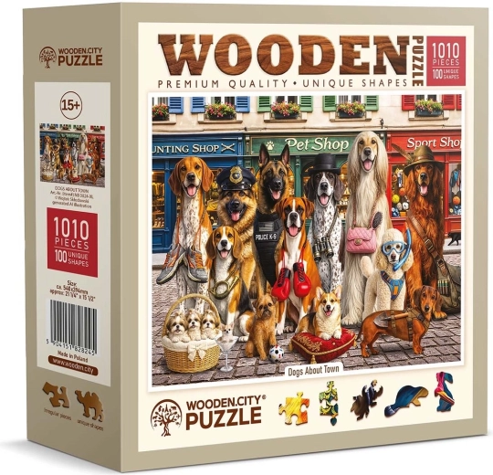 WOODEN CITY træpuslespil Hunde i byen, 1010 brikker