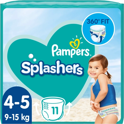 Pampers Splashers badebleer i buksemodel str. 4 (9–15 kg, 11 stk)