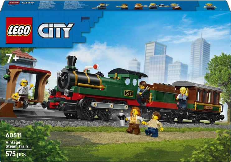 LEGO City Retro-tog med damplokomotiv