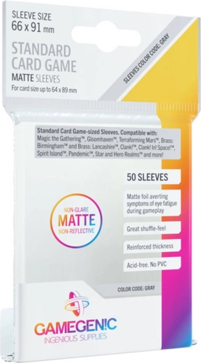 Gamegenic indvendige matte kortlommer (64 × 89 mm) – 50 stk.