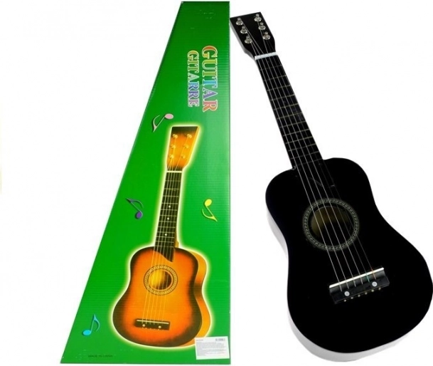 Klassisk Træk Guitar med Plektar Sort 60 cm