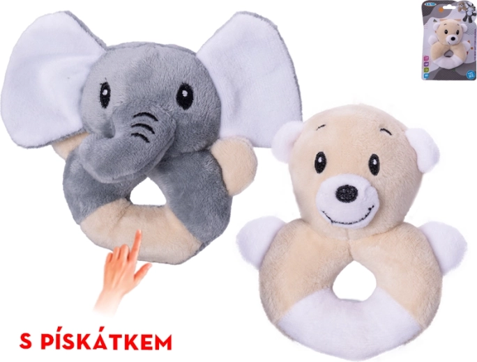 Plysdyr med pivelyd 11 cm – elefant eller bamse
