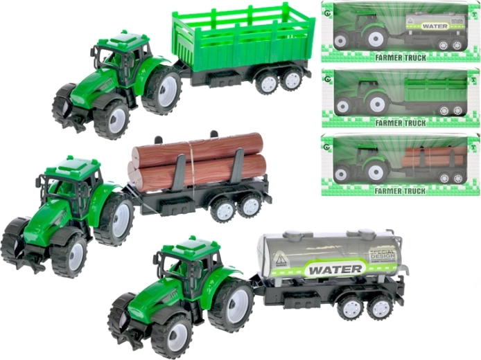 Traktor med trailer 21 cm med pull-back