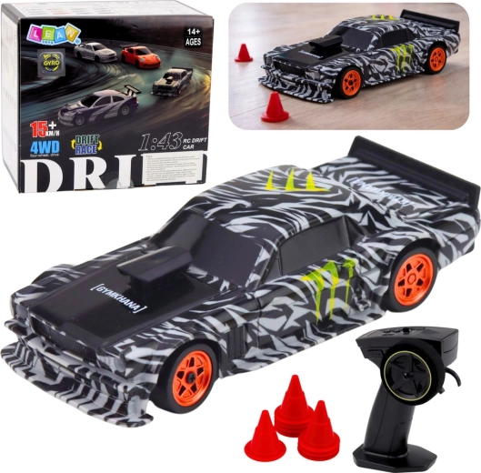 RC drift-sportsbil sort 1:43