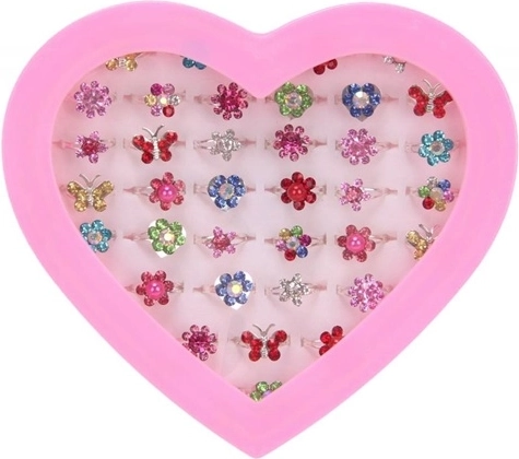 Metalringe med blomstermotiv - 1 stk.