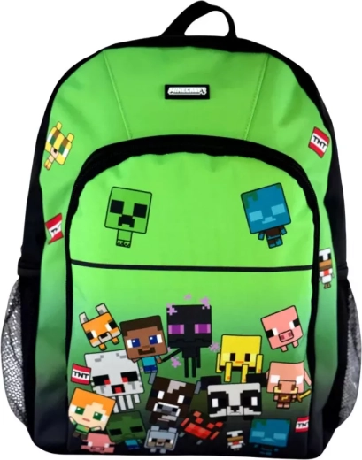 Minecraft skole-rygsæk med figurer 21 l sort-grøn 42 cm