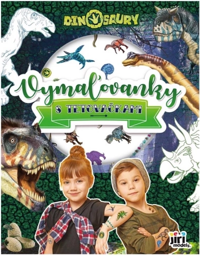 Dinosaur-farvelægningsbog med børnetatoveringer - 1 stk.