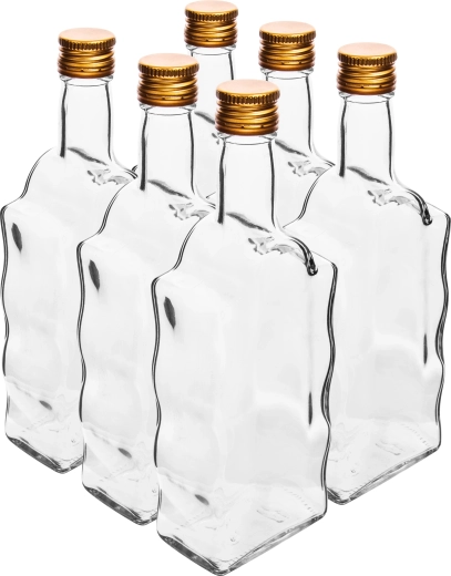 Glasflaske MONASTER 500 ml med skruelåg, sæt med 6 stk.