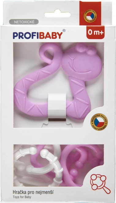 Sæt med bidering og clips til baby, pastelfarver