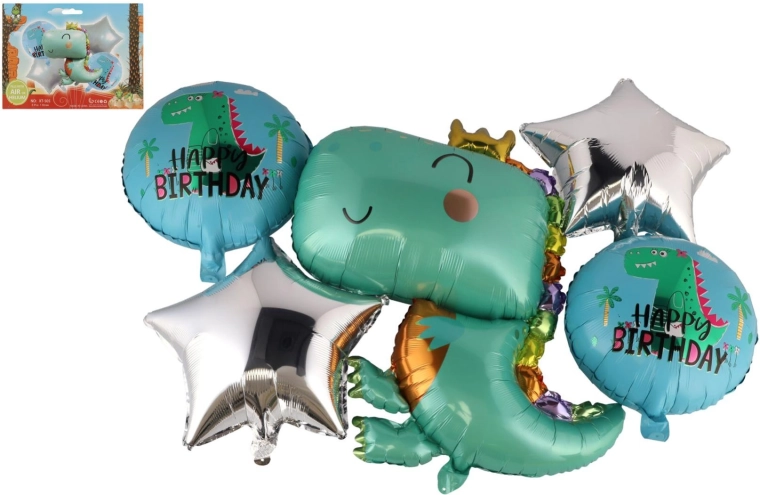 Oppustelige balloner med dinosaurer - 5 stk.