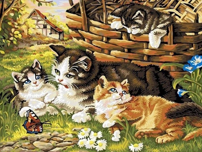Diamantmaleri Kattestue 30 × 40 cm