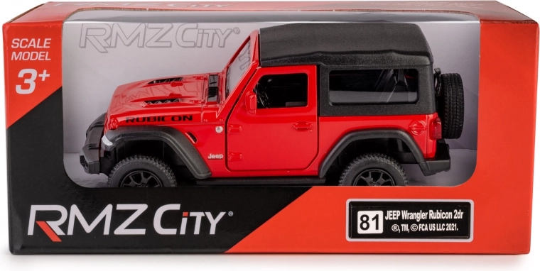 Bilmodel JEEP Wrangler Rubicon 2021 soft top 1:35 – rød