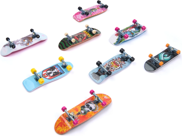 8 unikke fingerboards med ikoniske grafikker