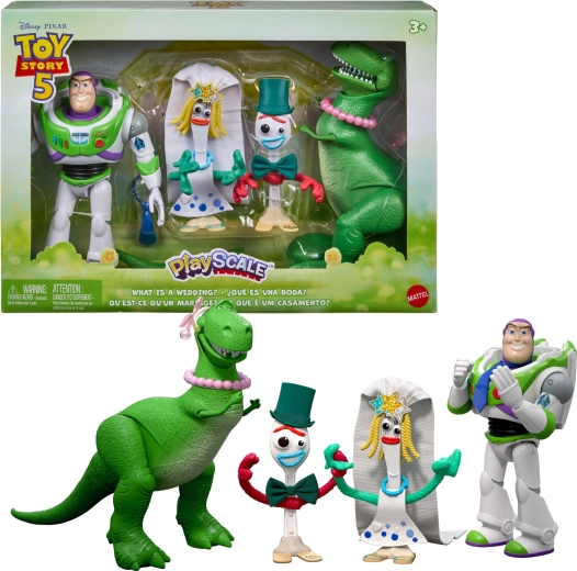 Mattel Disney Toy Story 5 PlayScale figursæt – Forky og Karen Beverlys bryllup