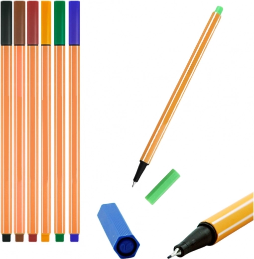 Sæt farvede LEAN linere, stregbredde 0,4 mm, 6 stk.