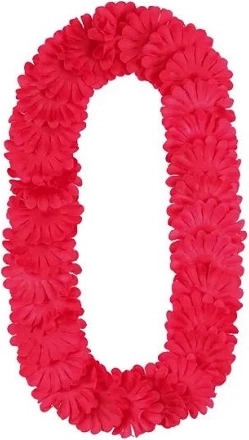 Hawaiiansk blomsterkrans/halskæde mørk pink 1,2 m