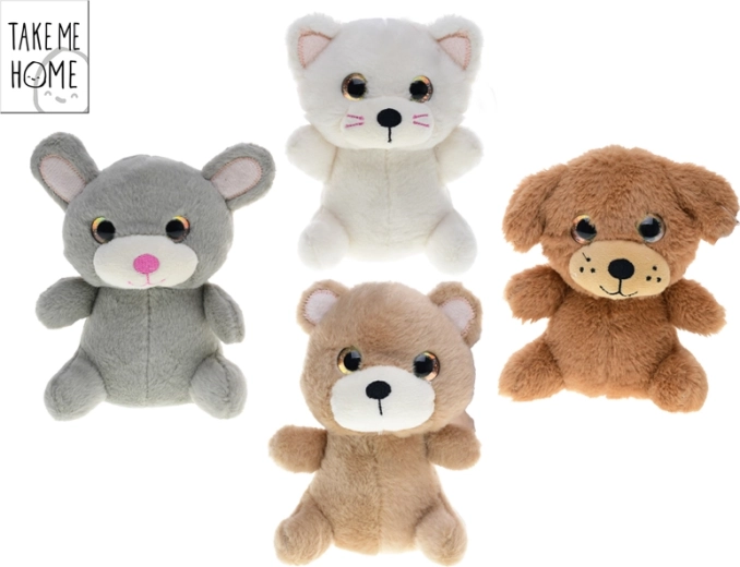 Plysdyr Take Me Home 15 cm – hund, kat, bjørn eller kanin