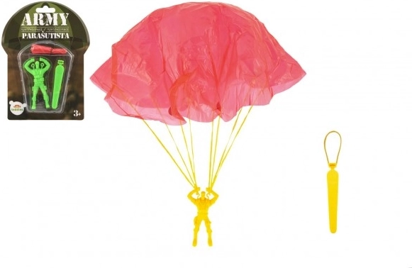 Flyvende faldskærmsmand med faldskærm – figur 9 cm