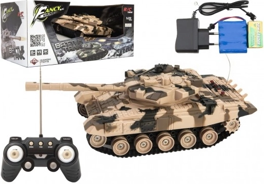 Fjernstyret tank med genopladeligt batteripakke og lydeffekter