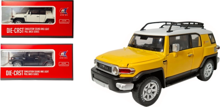 Metalmodel af Toyota FJ Land Cruiser 1:24 med lys og lyd