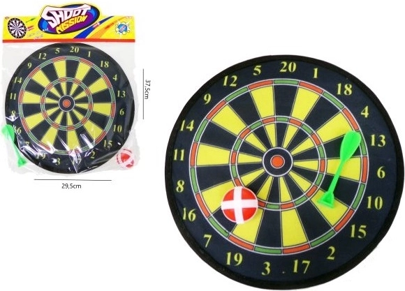 Dartskive med sugekopdart og velcro-bold