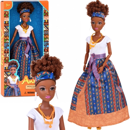 Anlily-dukke i farverig stil inspireret af højtiden Kwanzaa