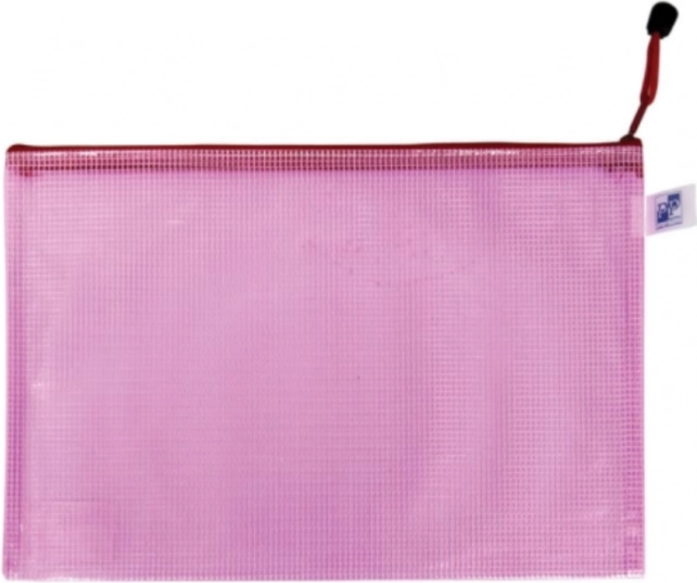 Netlomme med lynlås A5 – pink (pakke med 5 stk)