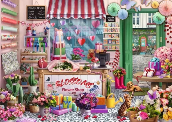 Puslespil Blomsterbutik 1000 brikker RAVENSBURGER