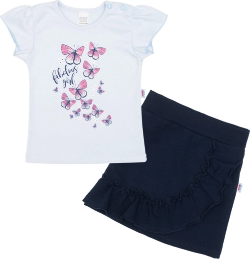 Baby t-shirt med skørt New Baby Butterflies blå 62 (3–6 m)