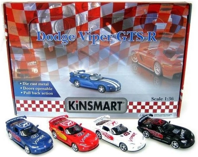Bilmodel Dodge Viper 1:36 med pull-back-træk