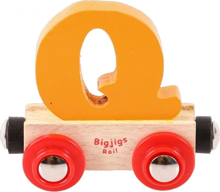 Trævogn Bigjigs Rail med bogstavet Q